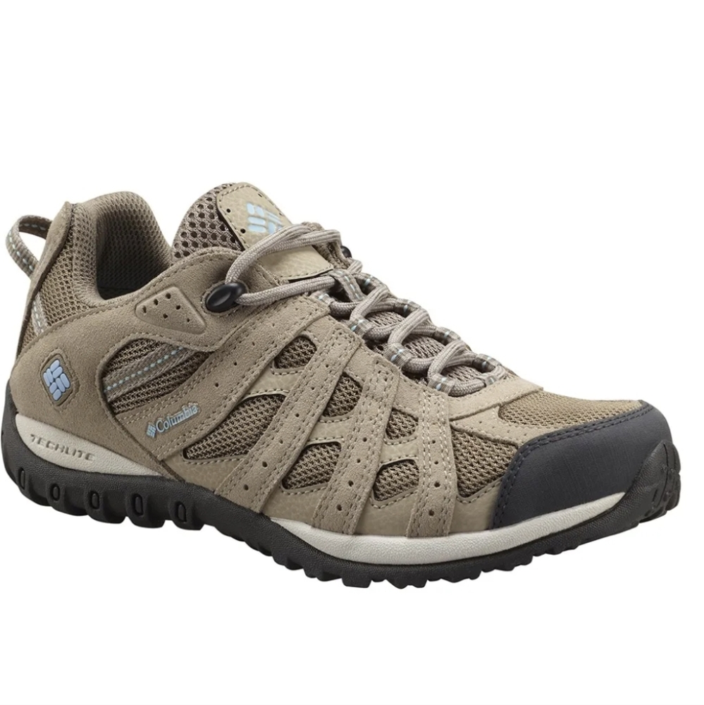 Columbia Redmond Techlite Waterproof Hiking Shoes Size 10 Pebble Sky Blue EUC